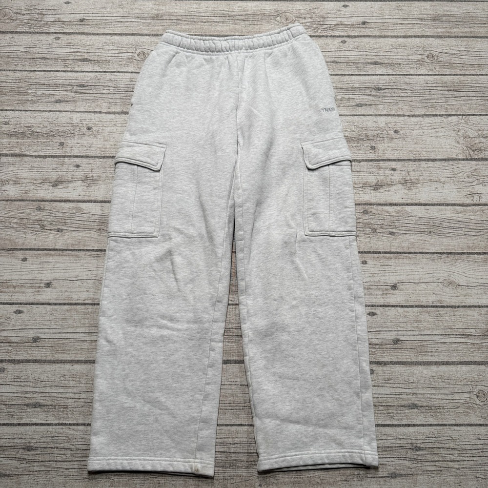 TNA Aritzia Cargo Sweatpants Women's 2XS Gray Wide Leg Sweatfleece Mega Fit Cozy